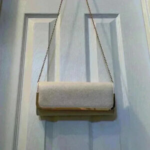 Gunne Sax Vtg shoulder bag/clutch, removable shoulder chain, Wedding Collection